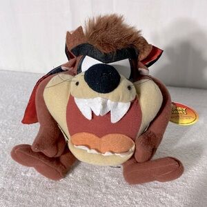 Vintage Looney Tunes Halloween Taz W Cape Plush Toy